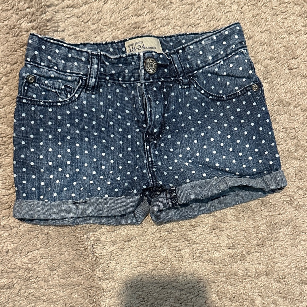 GAP Blue Polka Dot Jean Shorts